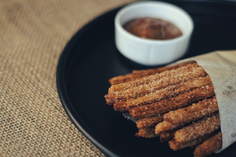 Churro bites with caramel dipping sauce